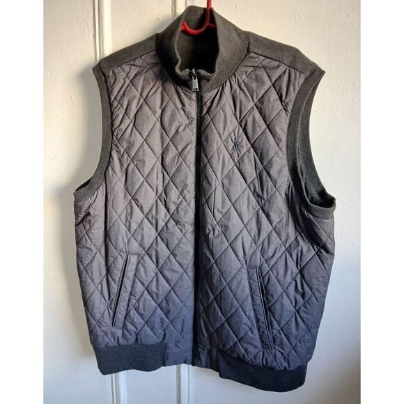 Polo ralph lauren mens xl quilted REVERSIBLE gray sleevless vest full zip - Picture 1 of 7